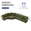 LLappuil Modular Sectional Sofa, Oversiezed Curved Sectional Couch with Storage & Hexagon Seat, Corduroy Sectional Sofa with Adjustable Arms & Backs for Living Room Green