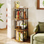 LLappuil 3 Tier Rotating Bookshelf, 360° Display Swivel Bookcase, Corner Bookshelf for for Bedroom, Living Room Brown