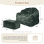 LLappuil Bean Bag Chair with Ottoman, Lazy Sofa Chair for Adults, Memory Foam Bean Bag Chairs with Filler Included for Living Room Bedroom Green