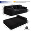 LLappuil Futon Sofa Bed, 79" Loveseat Sofa Convertible Sofa Bed Queen Size, Corduroy Sofa Couch for Living Room Black