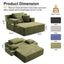 LLappuil Chaise Lounge Chair Indoor, Corduroy Boneless Sofa Bed with Cup Holder, Deep Seat Sleeper Couch Reading Chairs, Cloud Sofas Couches for Living Room, No Assembly Required Green
