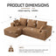 LLappuil 95" Sectional Sofa, Modular Sectional Couch with Right Chaise, Cup Holders, Side Pocket, Corduroy Boneless Sofa Couch for Living Room