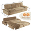 LLappuil 95" Pull Out Sofa Bed Queen Size, Oversized Corduroy Loveseat Sofa Couch Convertible Sofa Bed for Living Room Camel