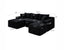 LLappuil Sectional Sofa, 106" U Shaped Modular Sectional Couch with Left Chaise, Cloud Courduroy Sofa Couch with Movable Ottoman for Living Room Black