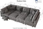 LLappuil Modular Sectional Sofa, 8 Seat Corduroy Sectional Sofa with Storage, 8 Back Cushion 8 Throw Pillow Gray