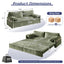 LLappuil 80" Corduroy Sofa, Pull Out Sofa Bed King Size, Loveseat Sofa Convertible Sofa Bed for Living Room