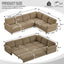 LLappuil Sectional Sofa Couch, Oversized Chenille Sofa with Pull Out Sofa Bed for Living Room Camel