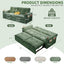 LLappuil 73" Pull Out Sofa Bed Queen Size, Loveseat Sofa Convertible Sleeper Sofa Bed, Corduroy Sofa Couch for Living Room Green