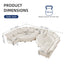 LLappuil Modular Sectional Sofa, Oversiezed Curved Sectional Couch with Storage & Hexagon Seat, Corduroy Sectional Sofa with Adjustable Arms & Backs for Living Room Beige