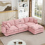 LLappuil Modular Sectional Sofa, Sectional Couch with Movable Ottoman, Chenille 4 Seat Cloud Sofa Couch for Living Room Pink