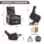 LLappuil Power Lift Recliner Chair, 8‑Point Vibration Massage Reclining Chair with Heat, Faux Leather Reading Chair with Side Pocket, USB Charge Port, Remote Control for Living Room