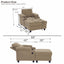 LLappuil Accent Chair with Storage Ottoman, Convertible Sofa Bed, Single Sofa Reading Chair with Reclining Backrest, Cup Holders, USB & Type-C Charging Port for Living Room Camel