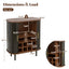 LLappuil 28" Wine Bar Cabinet, Coffee Bar Cabinet with 8-Grid Wine Rack, 5-Level Adjustable Shelves, 2 Glass Holders, 4 Hidden Storage Space