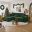 LLappuil 108" Sectional Sofa, Modular Sectional Couch with Right Chaise, Deep Seat Corduroy Cloud Sofa for Living Room Green