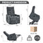 LLappuil Power Lift Recliner Chair, 8‑Point Vibration Massage Reclining Chair with Heat, Chenille Reading Chair with Side Pocket, USB Charge Port, Remote Control for Living Room
