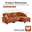 LLappuil 101" Sectional Sofa, Modular Sectional Couch with Movable Ottoman, Chenille Cloud Sofa Couch for Living Room