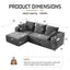 LLappuil 95" Sectional Sofa, Modular Sectional Couch with Right Chaise, Cup Holders, Side Pocket, Corduroy Boneless Sofa Couch for Living Room