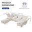 LLappuil Modular Sectional Sofa, Sectional Couch with Adjustable Arms Backs & Storage Seat, Oversized Corduroy Sofa Couch for Living Room Beige