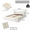 LLappuil Upholstered Platform Bed King Size, Oversized Wood Bed Frame with Headboard White