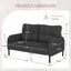 LLappuil Loveseat Sofa, 47" Small Couch, Love Seat Corduroy Sofa Couch for Compact Space Dark Gray