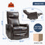 LLappuil Recliner Chair, 360° Swivel Massage Recliner Chair with Heat, Nursery Glider Rocker Recliner Chair for Living Room, Bedroom, Faux Leather Dark Brown