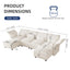 LLappuil Modular Sectional Sofa, Sectional Couch with Adjustable Arms Backs & Storage Seat, Oversized Corduroy Sofa Couch for Living Room Beige