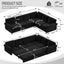 LLappuil Sectional Sofa Couch, Oversized Chenille Sofa with Pull Out Sofa Bed for Living Room Black