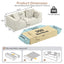 LLappuil 80" Futon, 3 Seat Sofa Convertible Sofa Bed, Chenille Sofa Couch for Living Room Beige