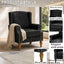 LLappuil Accent Chair, Mid-century Wingback Single Sofa Chair with Nailhead Trim Armrest, Flower Printed Polyester Fabric Reading Chair for Living Room