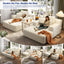 LLappuil 2 Piece Chaise Lounge Chair Indoor, Corduroy Boneless Sofa Bed, Deep Seat Sleeper Couch Reading Chairs, Cloud Sofas Couches for Living Room, No Assembly Required Beige