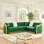 LLappuil Sectional Sofa, 106" Chesterfield Sofa with Curved Arm Button Tufted, Velvet Cloud Sofa Couch for Living Room Green