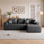 LLappuil 108" Sectional Sofa, Modular Sectional Couch with Left Chaise, Deep Seat Faux Leather Cloud Sofa for Living Room