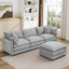 LLappuil Modular Sectional Sofa, Sectional Couch with Movable Ottoman, Chenille 4 Seat Cloud Sofa Couch for Living Room Gray