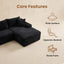 LLappuil 95" Sectional Sofa, Modular Sectional Couch with Left Chaise, Deep Seat Corduroy Cloud Sofa for Living Room
