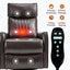 LLappuil Recliner Chair, 360° Swivel Massage Recliner Chair with Heat, Nursery Glider Rocker Recliner Chair for Living Room, Bedroom, Faux Leather Dark Brown