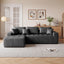 LLappuil 108" Sectional Sofa, Modular Sectional Couch with Right Chaise, Deep Seat Faux Leather Cloud Sofa for Living Room