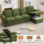 LLappuil Sectional Sofa, 107" Sectional Couch with Pull Out Sofa Bed Queen Size, 4 Seat Velvet Sofa with Memory Foam Mattress for Living Room Green