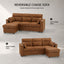 LLappuil Sectional Sofa, 83" Sectional Couch with Storage Chaise, Pull Out Sofa Bed Convertible Sofa Bed with Cup Holder for Living Room, Foil Fabric Brown