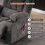 LLappuil Recliner Chair, 360° Swivel Massage Recliner Chair with Heat, Nursery Glider Rocker Manual Recliner Chair with Side Pocket, 2 Cup Holders, USB Charge Port for Living Room, Bedroom Gray