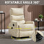 LLappuil Recliner Chair, 360° Swivel Massage Recliner Chair with Heat, Nursery Glider Rocker Faux Leather Recliner Chair for Living Room Beige