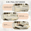 LLappuil 89" Velvet Chesterfield Sofa, Oversized Pull Out Sofa Bed King Size, Loveseat Sofa Couch Convertible Sofa Bed for Living Room White