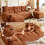 LLappuil Sectional Sofa, U Shaped Sectional Couch with Pull Out Sofa Bed, Chenille Convertible Sleeper Sofa Bed with Chaise, Removable Armrests, USB Ports Orange
