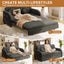 LLappuil Full Size Pull Out Sofa Bed, Compact Loveseat Sofa Covertible Sofa Bed with USB Port, Side Pocket , Chenille Sofa Couch for Living Room Gray
