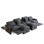 LLappuil 141" Sectional Sofa, Oversized Modular Sectional Couch with Power Electric Recliner, Cloud Sofa Couch with Center Console, USB Charging Ports, Small Tabletop for Living Room