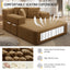 LLappuil Chaise Lounge Chair Indoor, Corduroy Boneless Sofa Bed, Deep Seat Sleeper Couch Reading Chairs, Cloud Sofas Couches for Living Room, No Assembly Required Camel