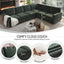 LLappuil Sectional Sofa with Pull Out Sofa Bed, Oversized Chenille Sofa Couch Convertible Sleeper Sofa Bed for Living Room Apartment