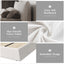 LLappuil Upholstered Platform Bed Queen Size, Oversized Wood Bed Frame with Headboard White