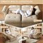 LLappuil Pull Out Sofa Bed Queen Size, Loveseat Sofa Convertible Sofa Bed, Chneille Sofa Couch for Living Room Beige