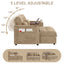 LLappuil 66" Sofa Bed Full Size, Loveseat Sofa Convertible Sofa Bed, Chenille Sofa Couch with USB Charging Port, Foldable Side Tray, Cup Holder, Hidden Storage Armrest