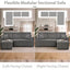 LLappuil Sectional Sofa, 71" Sectional Couch Convertible Sofa Bed, Pull Out Sofa Bed Full Size with Storage Chaise for Living Room, Linen Dark Gray